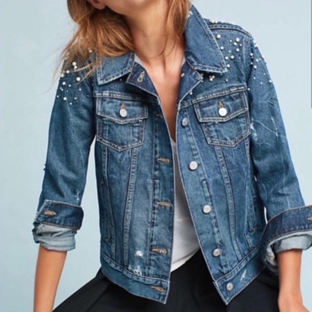 Anthropologie Pilcro Embellished Jean Jacket S